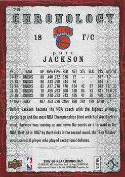 2007-08 Upper Deck Chronology #78 Phil Jackson Back