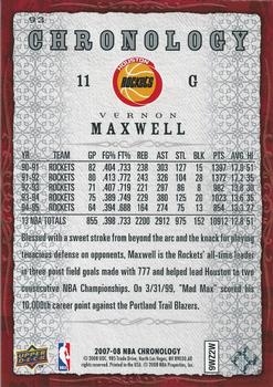 2007-08 Upper Deck Chronology #93 Vernon Maxwell Back