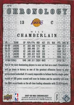 2007-08 Upper Deck Chronology #99 Wilt Chamberlain Back