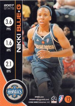 2008 Rittenhouse WNBA #12 Nikki Blue Back