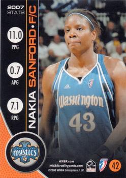 2008 Rittenhouse WNBA #42 Nakia Sanford Back