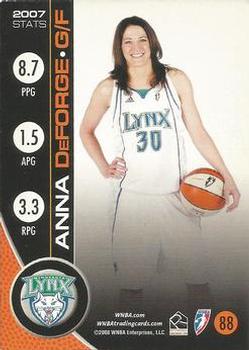 2008 Rittenhouse WNBA #88 Anna DeForge Back