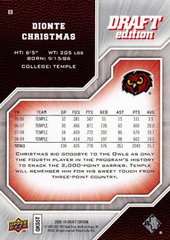 2009-10 Upper Deck Draft Edition #8 Dionte Christmas Back