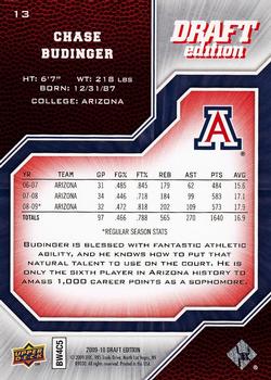 2009-10 Upper Deck Draft Edition #13 Chase Budinger Back