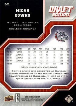2009-10 Upper Deck Draft Edition #50 Micah Downs Back