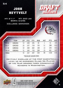 2009-10 Upper Deck Draft Edition #54 Josh Heytvelt Back
