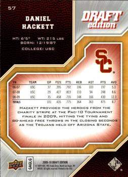 2009-10 Upper Deck Draft Edition #57 Daniel Hackett Back