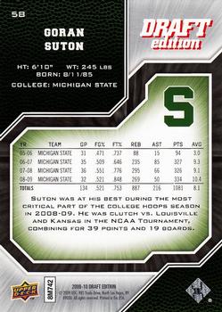 2009-10 Upper Deck Draft Edition #58 Goran Suton Back