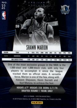 2013-14 Panini Spectra #32 Shawn Marion Back