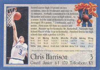 1993-94 Kentucky Wildcats #NNO Chris Harrison Back