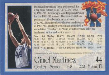 1993-94 Kentucky Wildcats #NNO Gimel Martinez Back