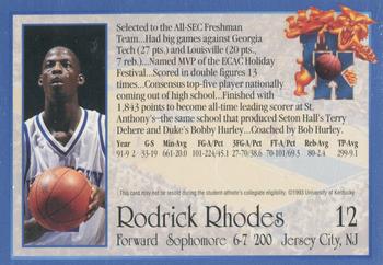 1993-94 Kentucky Wildcats #NNO Rodrick Rhodes Back