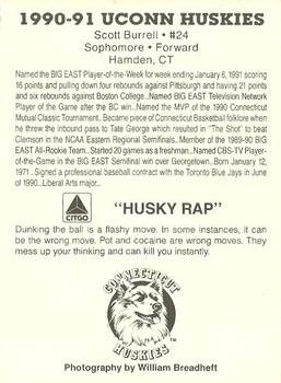1990-91 Connecticut Huskies #NNO Scott Burrell  Back