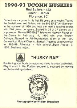 1990-91 Connecticut Huskies #NNO Rod Sellers  Back