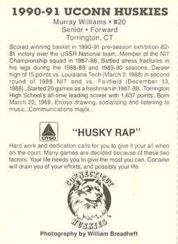 1990-91 Connecticut Huskies #NNO Murray Williams Back