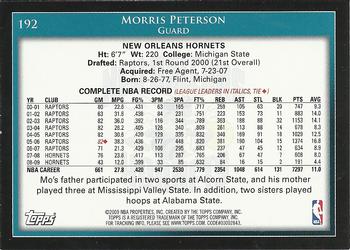 2009-10 Topps #192 Morris Peterson Back