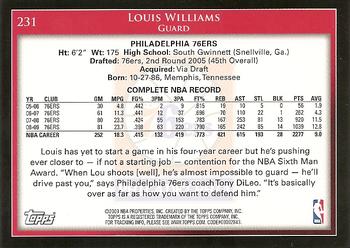 2009-10 Topps #231 Louis Williams Back