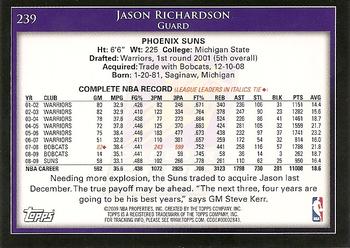 2009-10 Topps #239 Jason Richardson Back