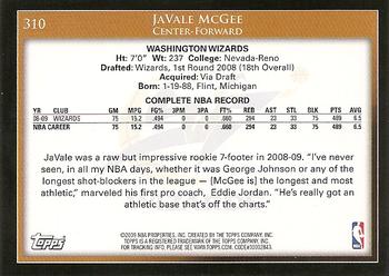 2009-10 Topps #310 JaVale McGee Back