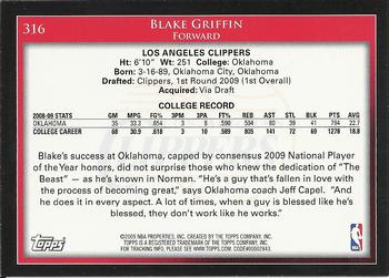 2009-10 Topps #316 Blake Griffin Back