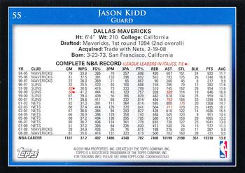 2009-10 Topps #55 Jason Kidd Back