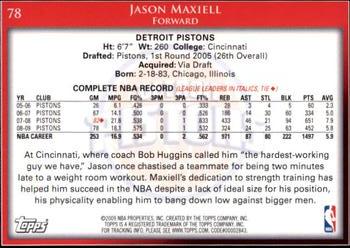2009-10 Topps #78 Jason Maxiell Back