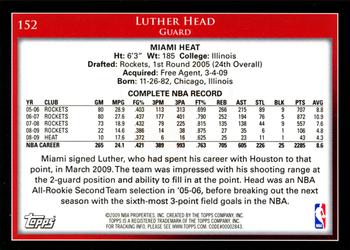 2009-10 Topps #152 Luther Head Back