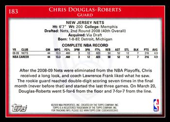 2009-10 Topps #183 Chris Douglas-Roberts Back