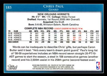 2009-10 Topps #185 Chris Paul Back