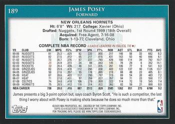 2009-10 Topps #189 James Posey Back