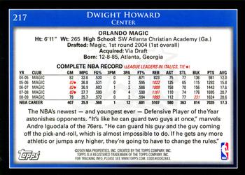 2009-10 Topps #217 Dwight Howard Back