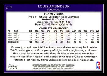2009-10 Topps #245 Louis Amundson Back