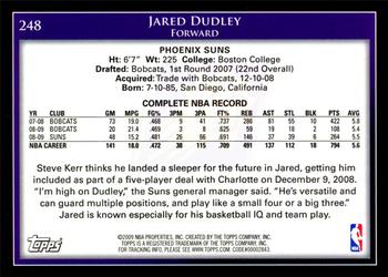 2009-10 Topps #248 Jared Dudley Back