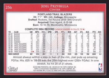 2009-10 Topps #256 Joel Przybilla Back