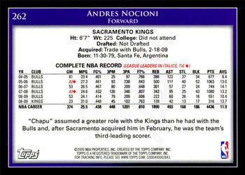 2009-10 Topps #262 Andres Nocioni Back