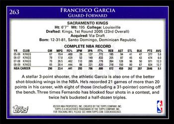 2009-10 Topps #263 Francisco Garcia Back