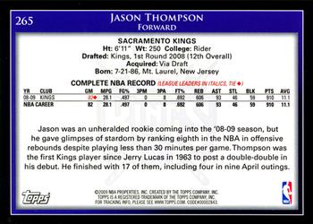 2009-10 Topps #265 Jason Thompson Back