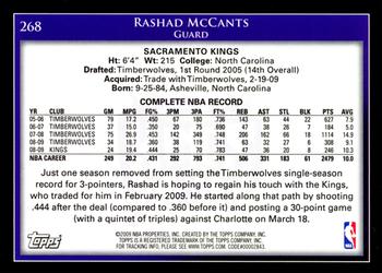 2009-10 Topps #268 Rashad McCants Back