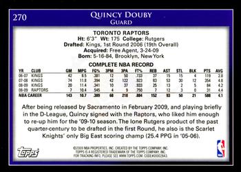 2009-10 Topps #270 Quincy Douby Back