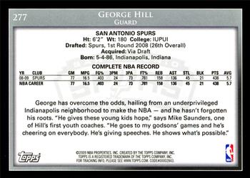 2009-10 Topps #277 George Hill Back