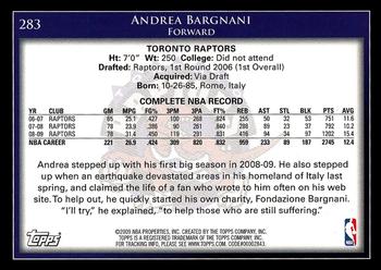 2009-10 Topps #283 Andrea Bargnani Back
