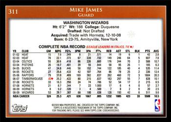 2009-10 Topps #311 Mike James Back