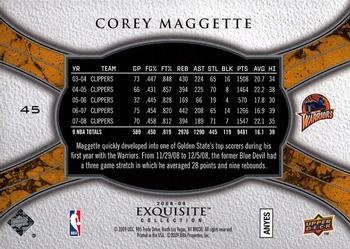 2008-09 Upper Deck Exquisite Collection #45 Corey Maggette Back