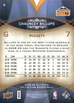 2008-09 Upper Deck Ultimate Collection #6 Chauncey Billups Back