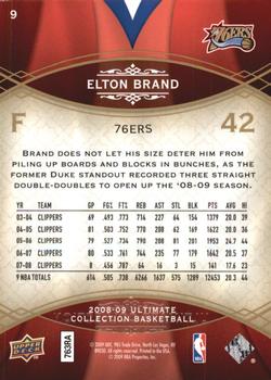 2008-09 Upper Deck Ultimate Collection #9 Elton Brand Back