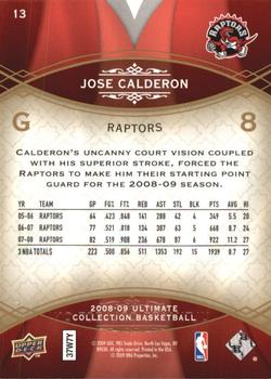 2008-09 Upper Deck Ultimate Collection #13 Jose Calderon Back