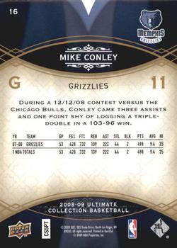 2008-09 Upper Deck Ultimate Collection #16 Mike Conley Back