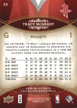 2008-09 Upper Deck Ultimate Collection #53 Tracy McGrady Back