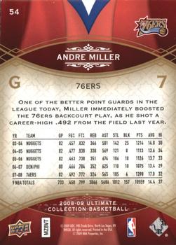 2008-09 Upper Deck Ultimate Collection #54 Andre Miller Back