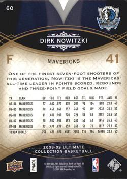 2008-09 Upper Deck Ultimate Collection #60 Dirk Nowitzki Back